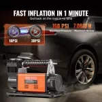 12V Heavy Duty Tire Inflator – 150 PSI Air Compressor for Ford, Toyota, Jeep