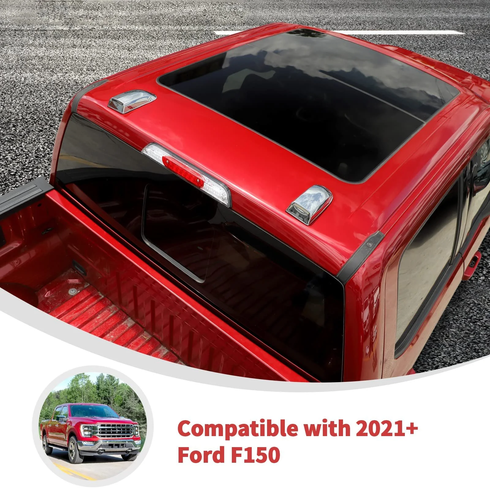 Ford F150 Roof Antenna Base Cover Trim - ABS Decorative Sticker 2021-2024