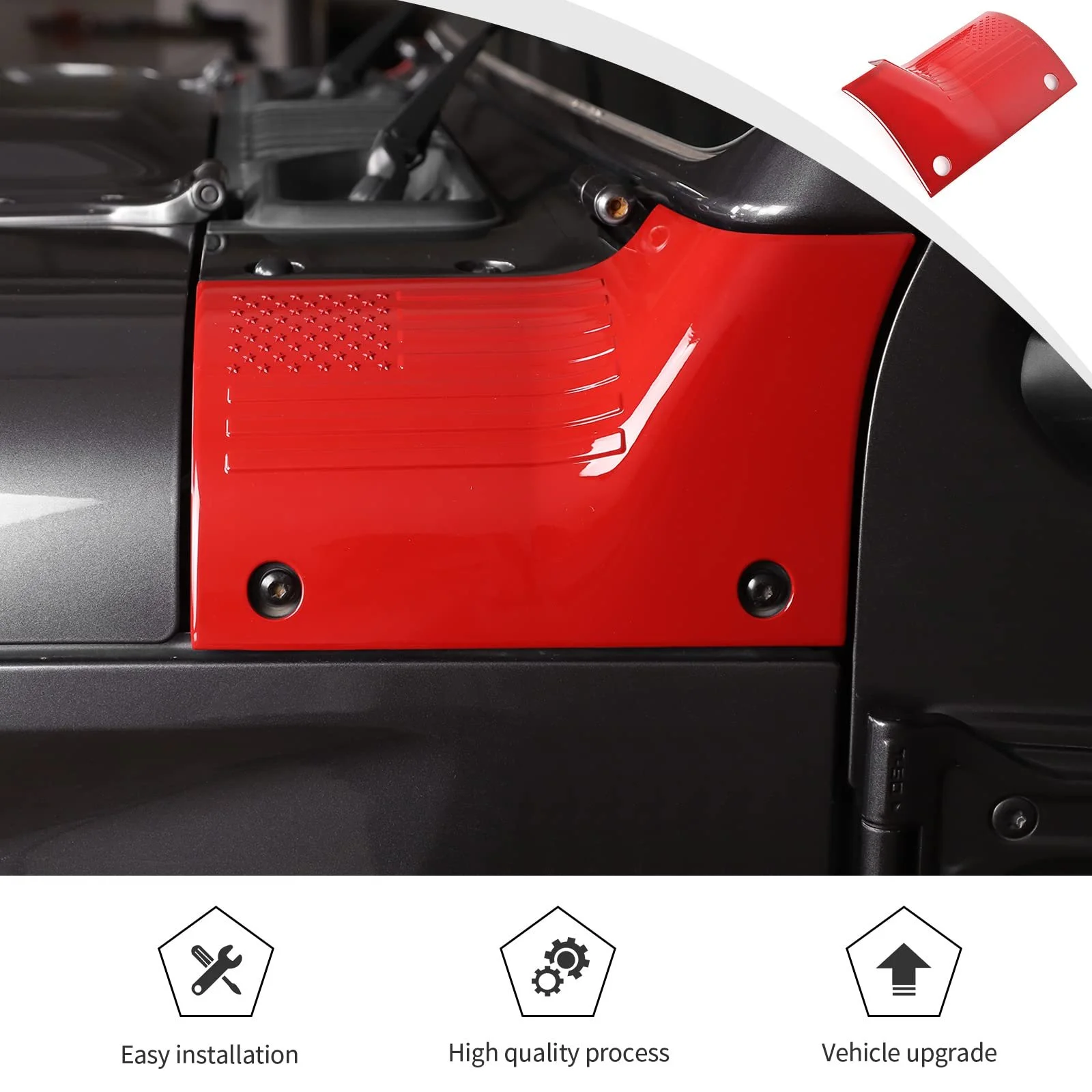 Car Engine Hood Angle Wrap Cover for Jeep Wrangler JL 4xe & Gladiator JT 2020-2024