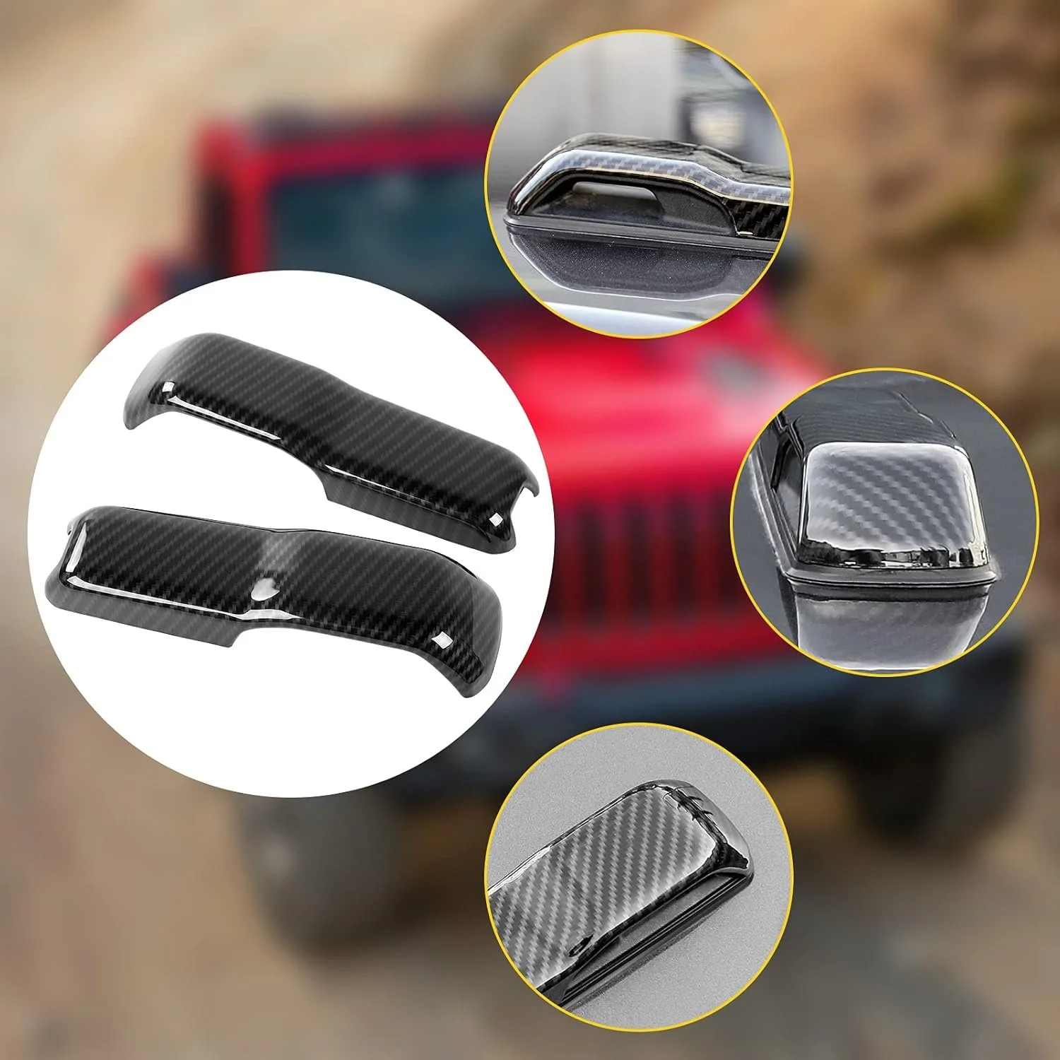Car Engine Hood Hinge Decoration Covers for Jeep Wrangler JL & Gladiator JT