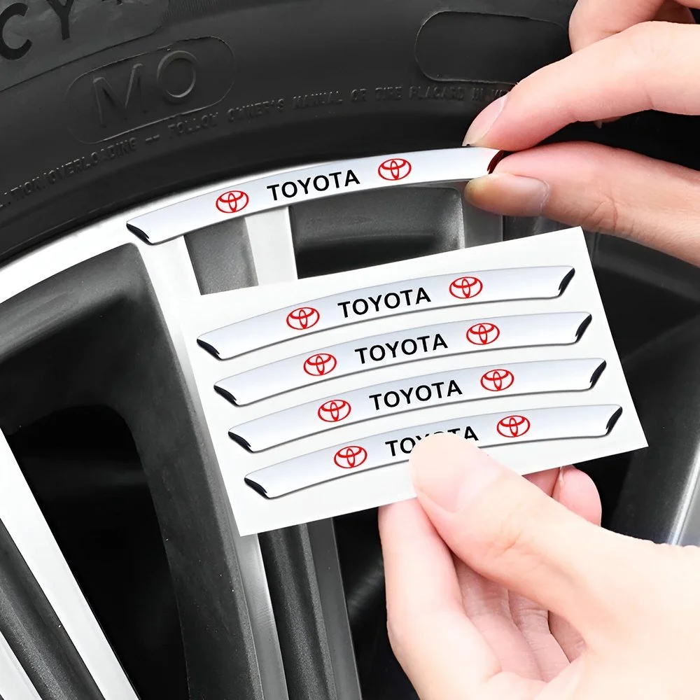 4PCS Reflective Car Wheel Eyebrow Stickers for Toyota Camry, RAV4, Corolla