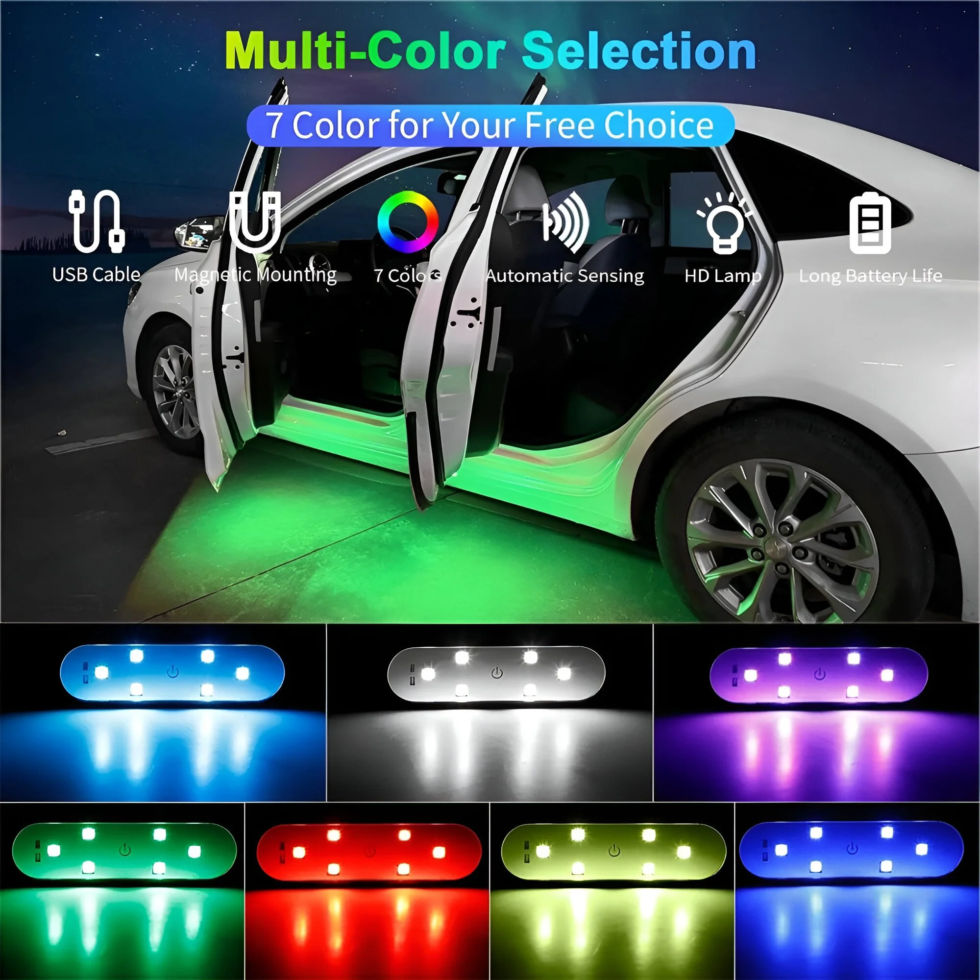 4PCS LED Car Door Projector Lights for Toyota, Honda, Ford