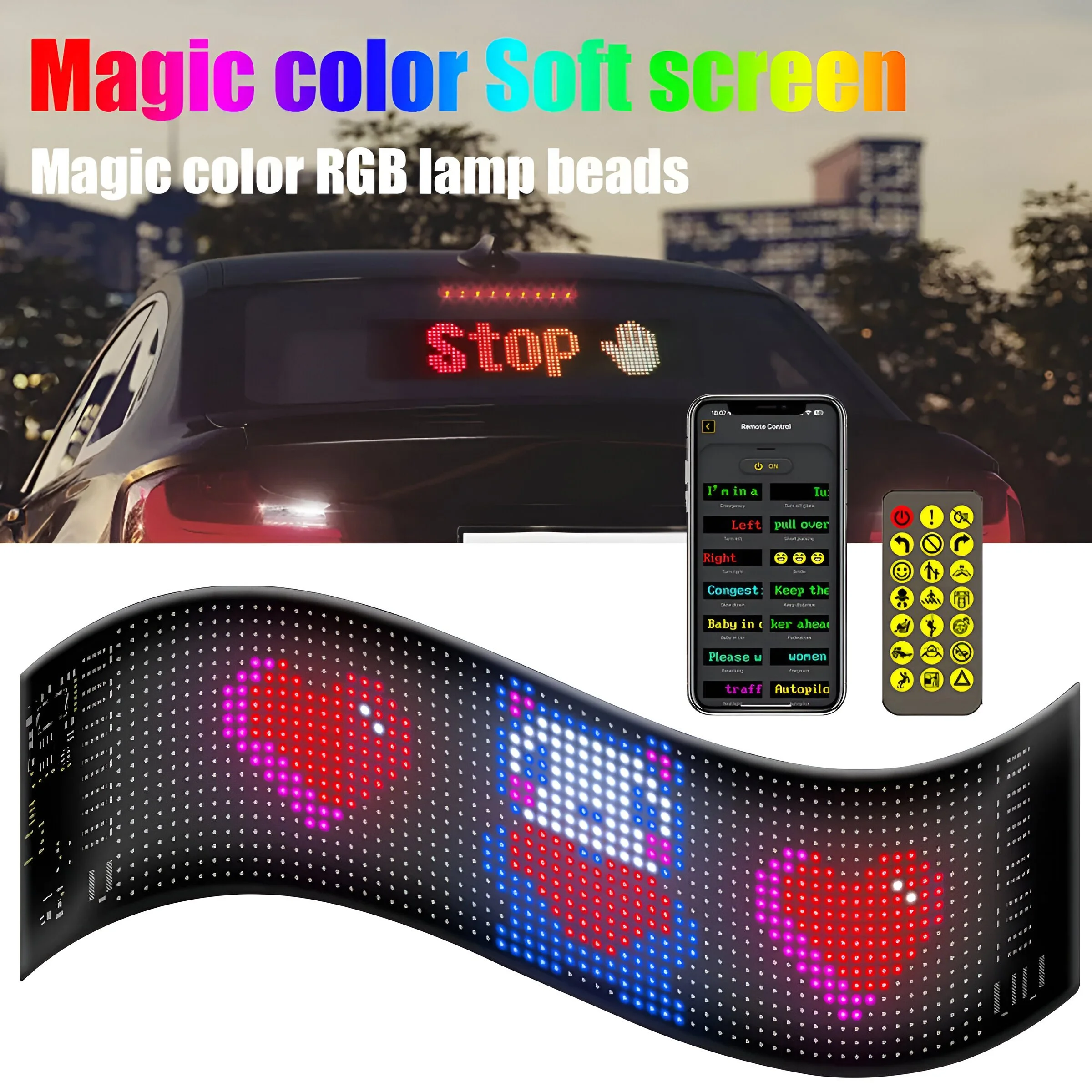Universal Car LED Matrix Pixel Panel for Tesla, Ford, Toyota