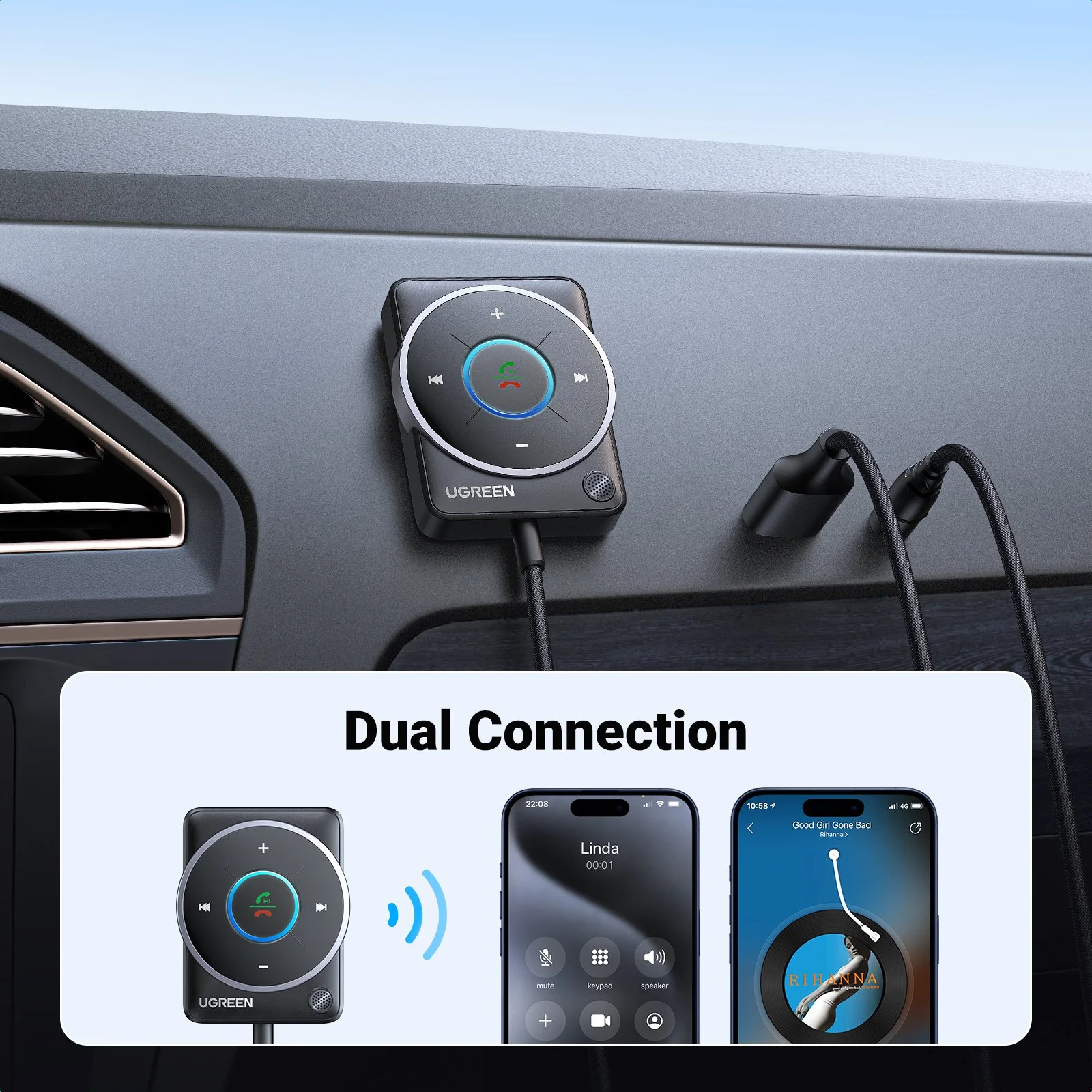 Bluetooth 5.4 Car Receiver Adapter – Wireless Audio for Ford, Toyota, BMW