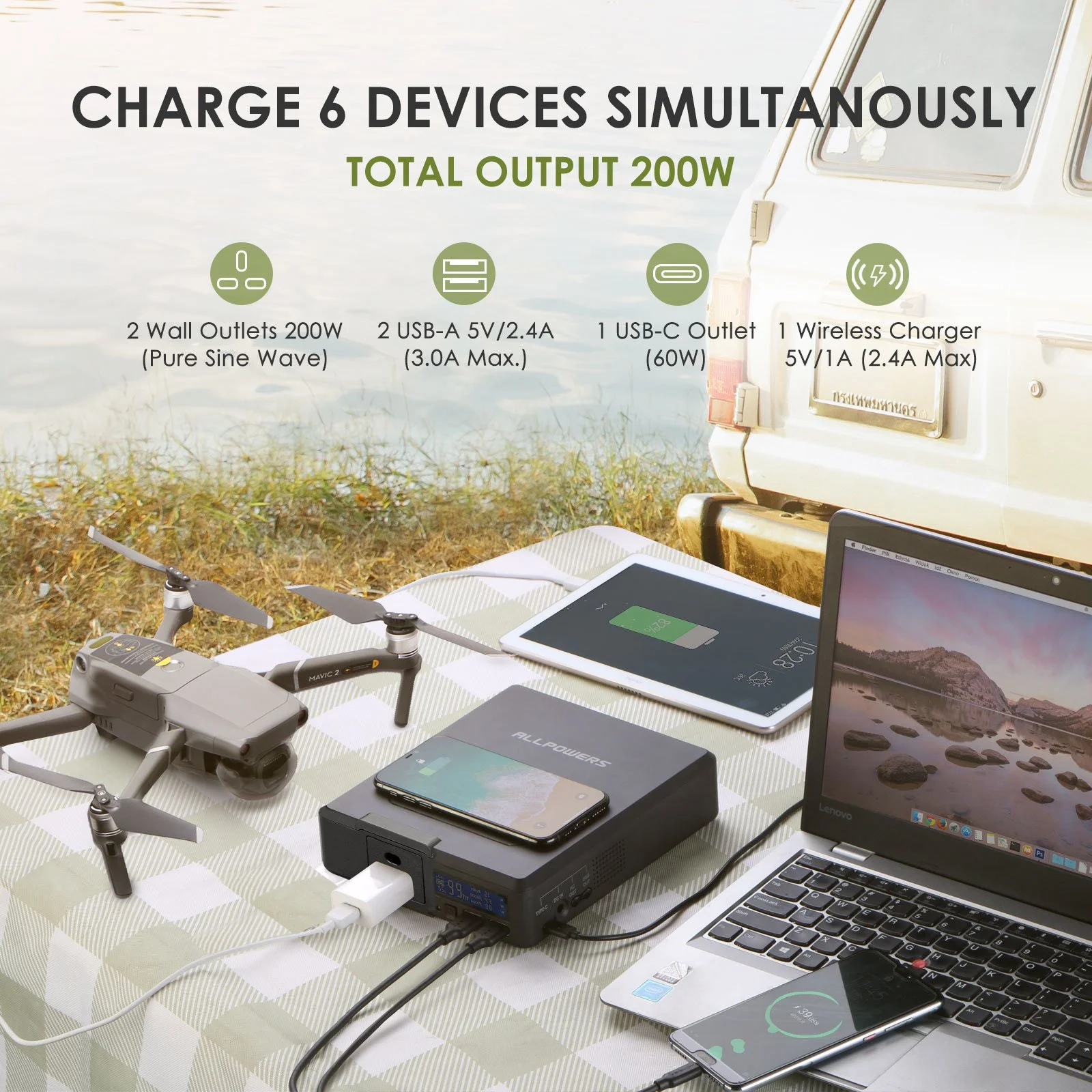 200W Solar Power Bank – Portable Generator for Tesla, Ford, Toyota