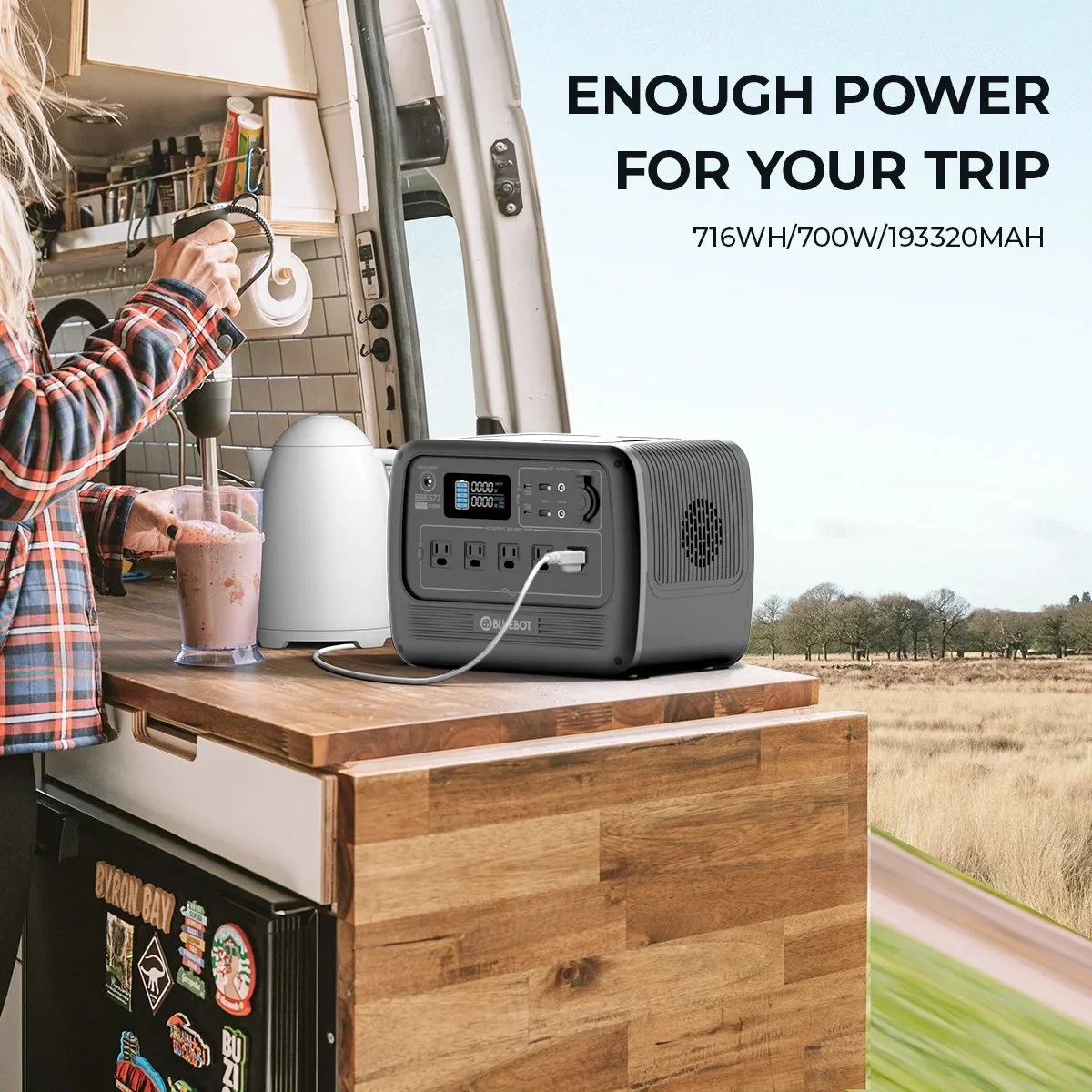 PS72 700W Portable Solar Generator for Tesla, Ford, Toyota Vehicles