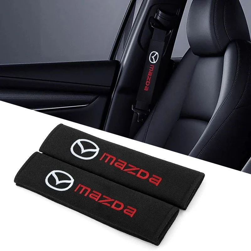 2pcs Car Seat Belt Shoulder Pads – Soft & Breathable Protection for Mazda CX-5, Axela, RX-8