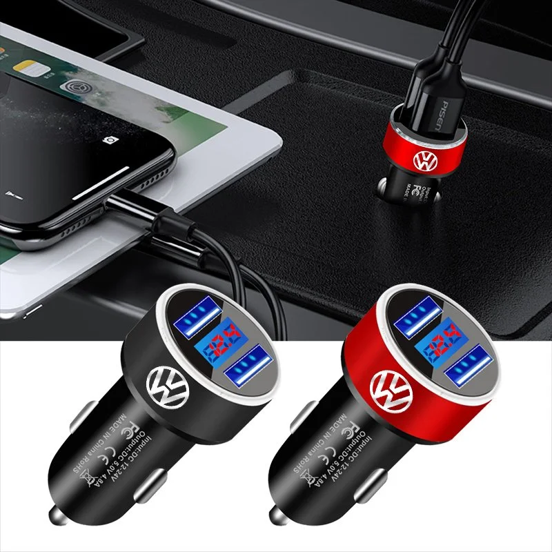 Fast Charging Car Charger with 2 USB Ports – Fits Volkswagen, Audi, BMW