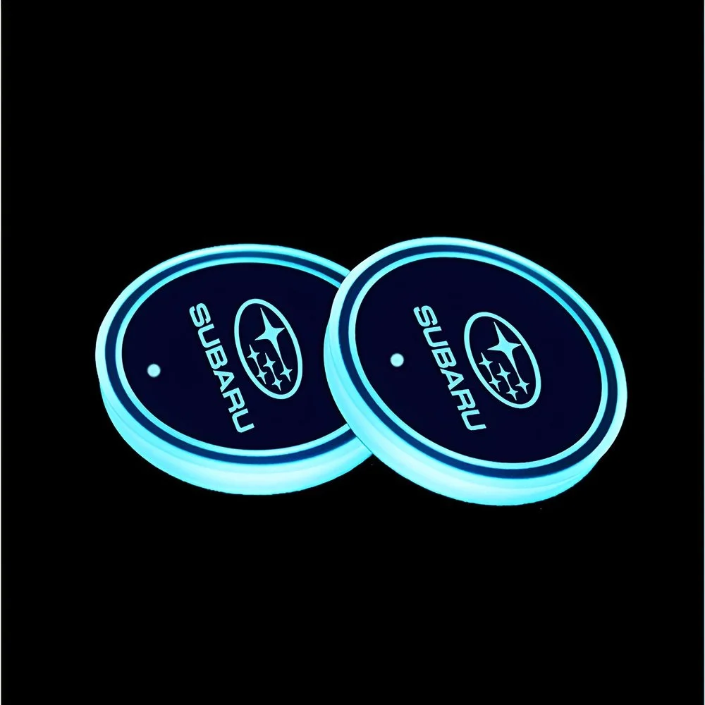 7-Color LED Car Cup Holder Lights for Subaru WRX, BRZ, Outback