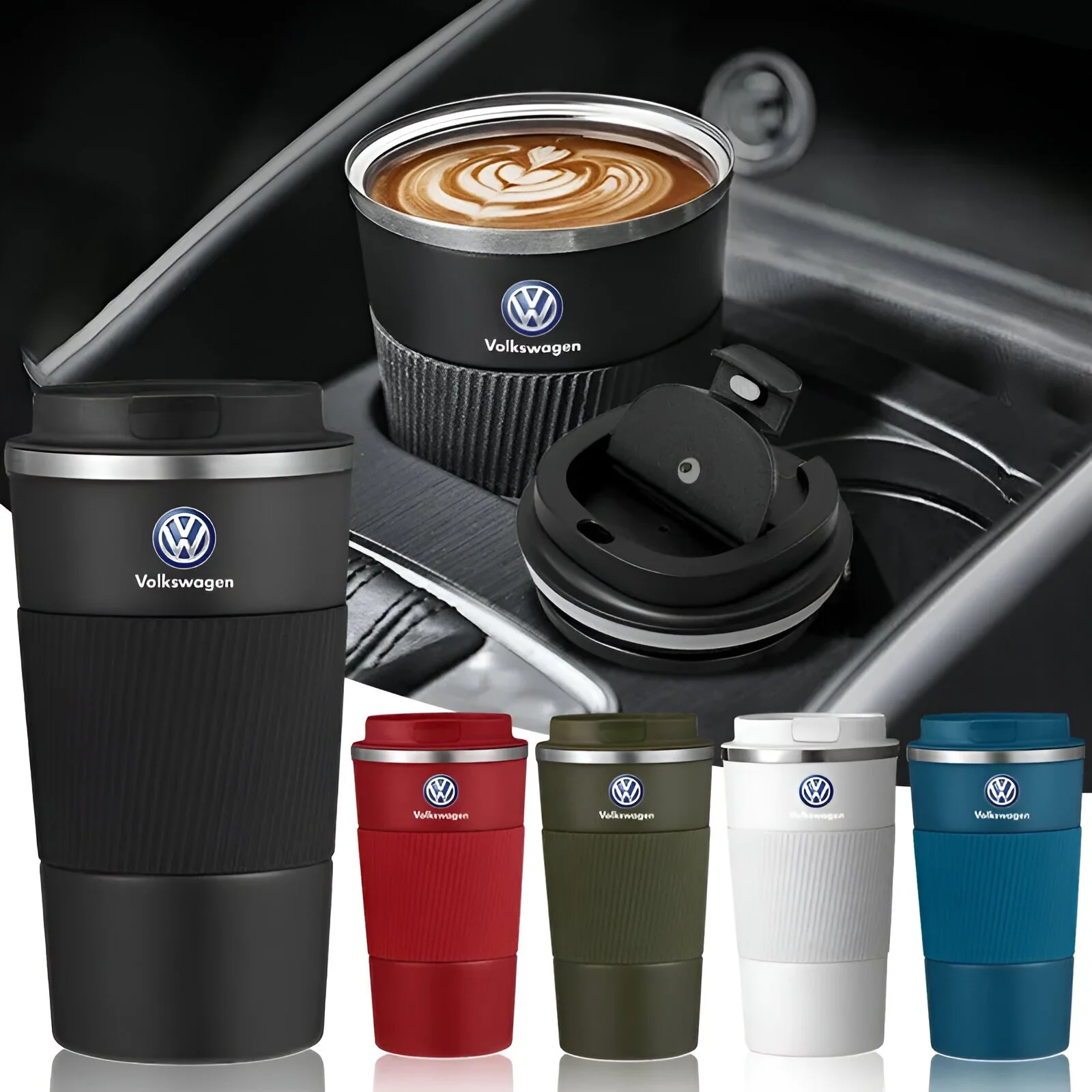500ML Stainless Steel Coffee Thermos Bottle for Volkswagen Jetta, Golf, Passat