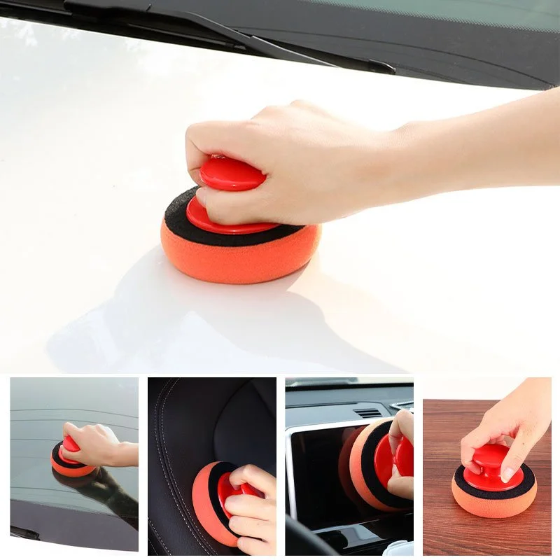6PCS Car Wax Polish Pad Set with Handle for Ford, Toyota, Honda