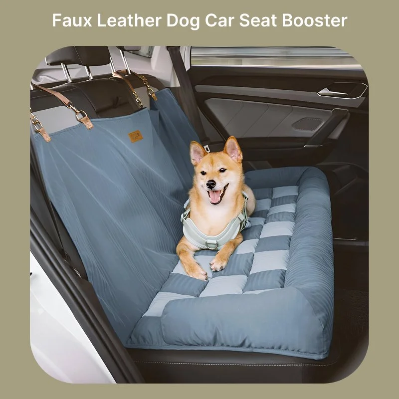 Luxury Faux Leather Dog Car Seat Booster for Mazda, BMW & Audi