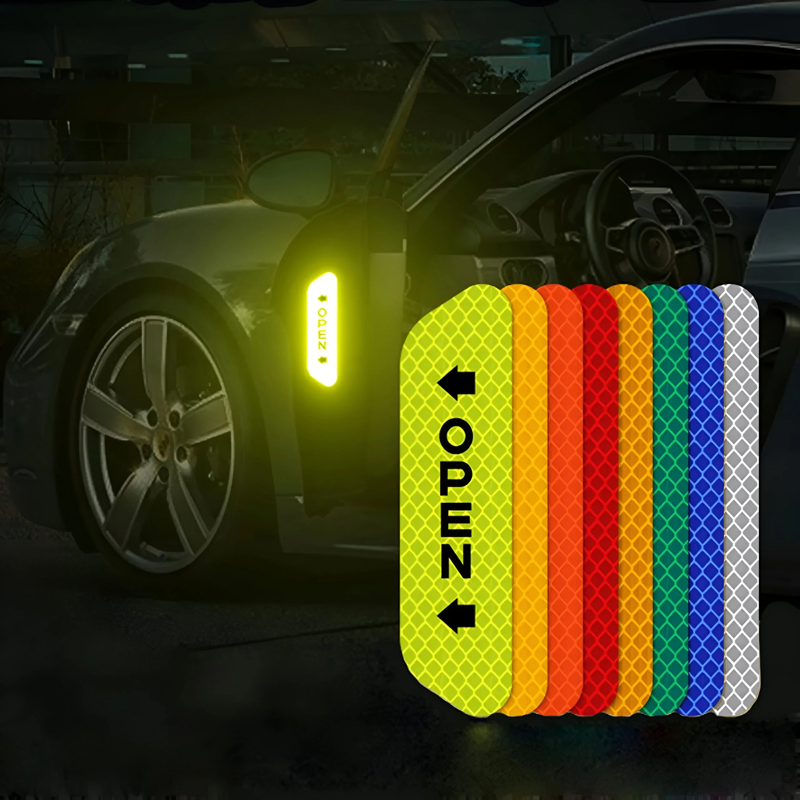 Reflective Car Door Safety Stickers – Universal Fit for Jeep, Kia, Volvo