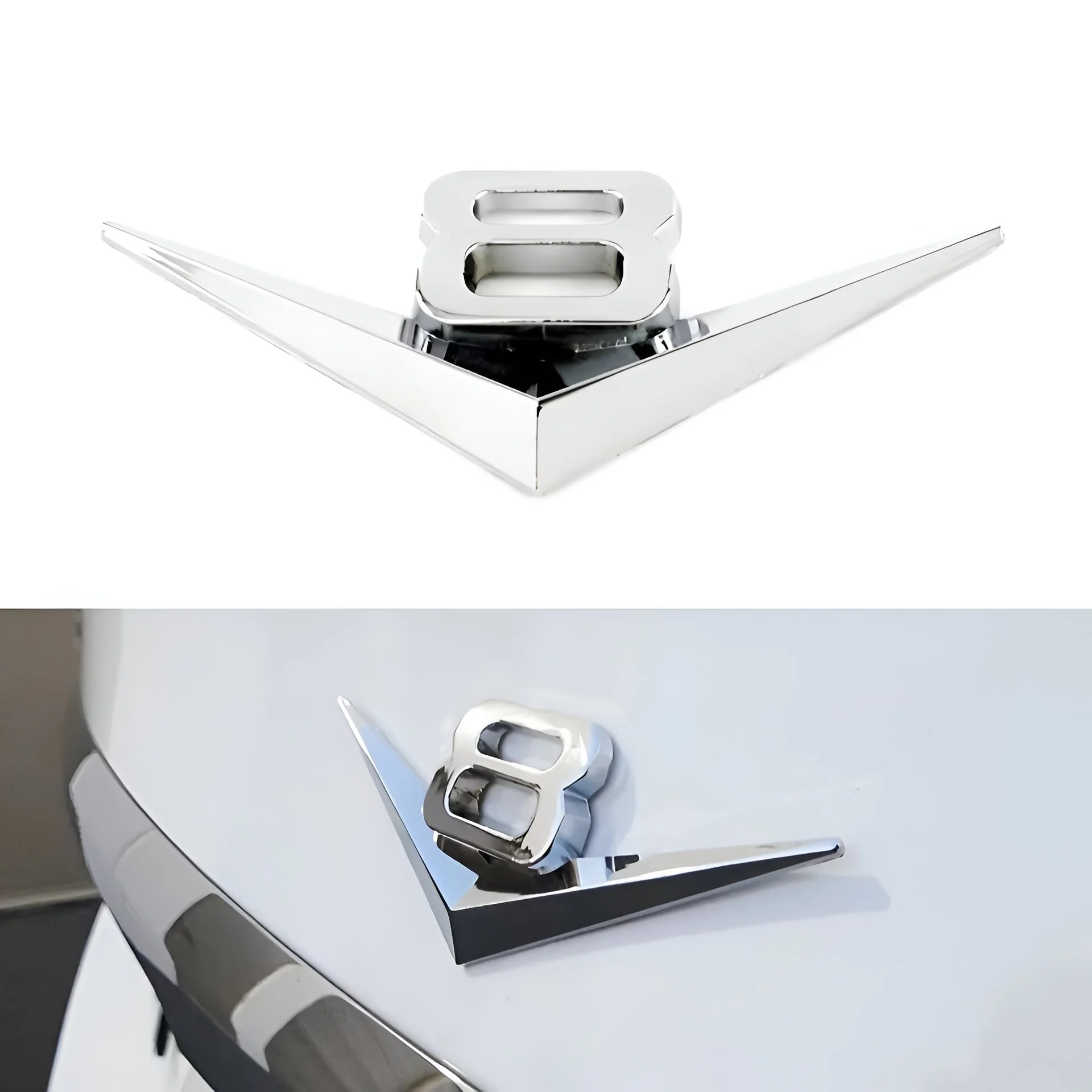3D Metal V8 Engine Badge Emblem Sticker for Ford, BMW, Toyota