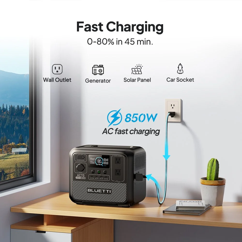 1000W Portable Power Station with Solar Charging