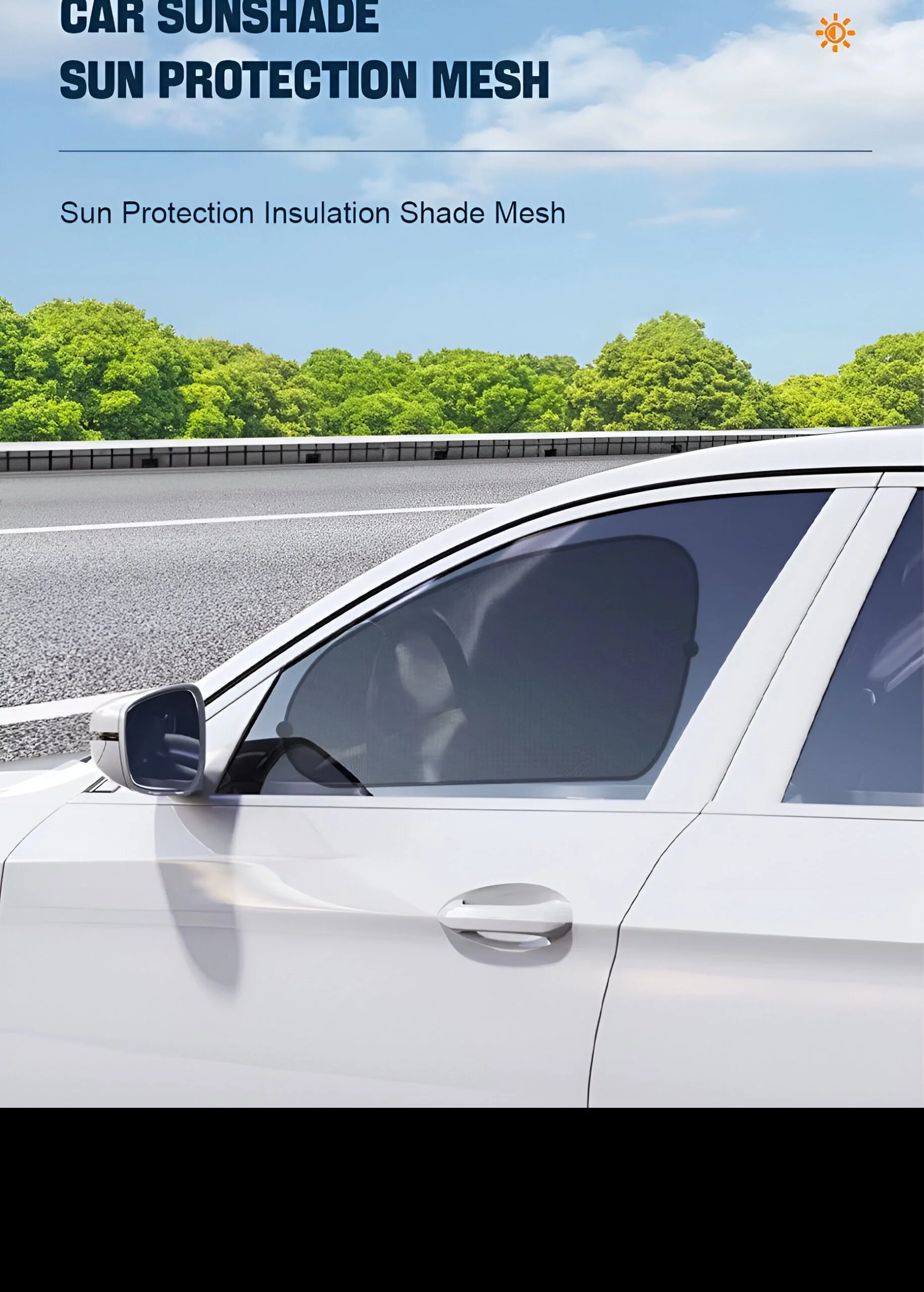 Car Side Window Sun Shade Mesh Curtains - UV Protection & Privacy (2pcs)