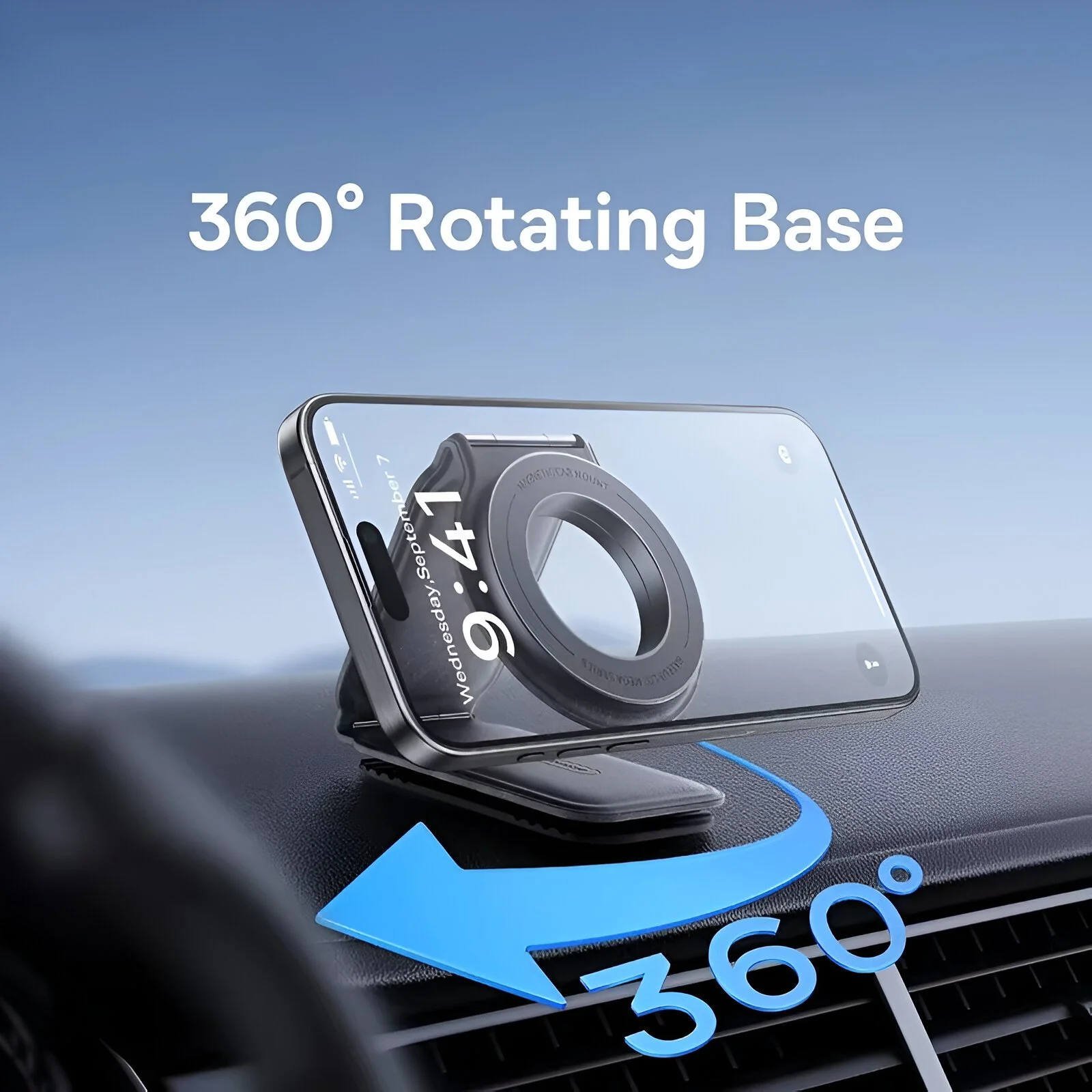 Magnetic Bendable Car Phone Holder for iPhone & Android – 360° Dashboard Mount