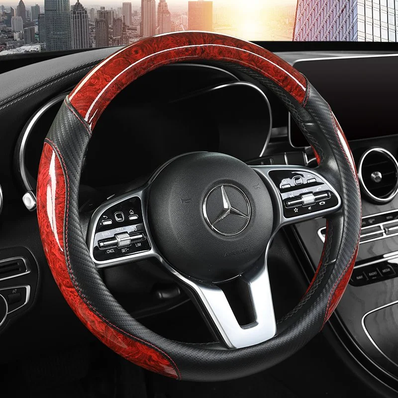 Luxury Wood Grain Steering Wheel Cover