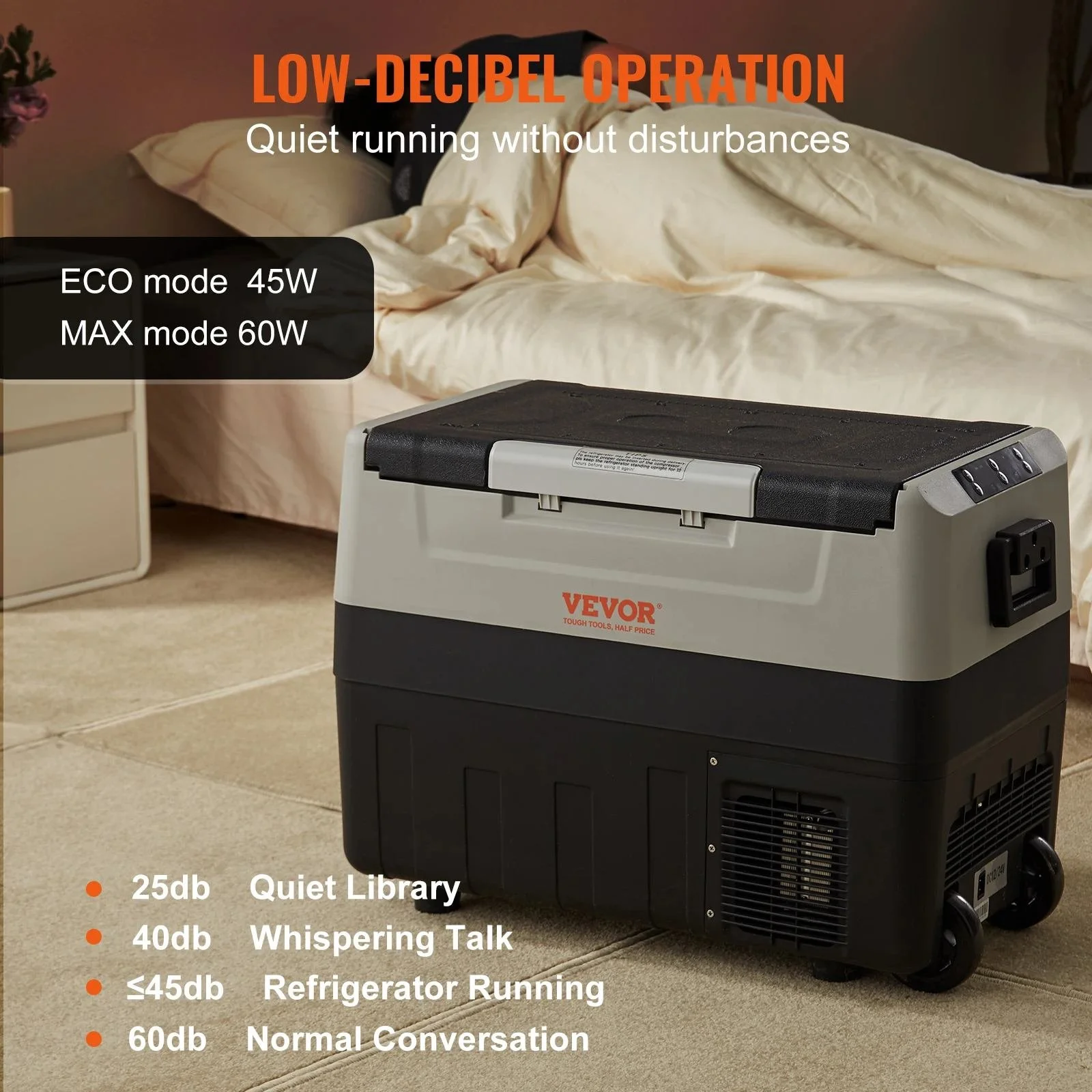 Portable Car Refrigerator with Dual Zone and Foldable Handle