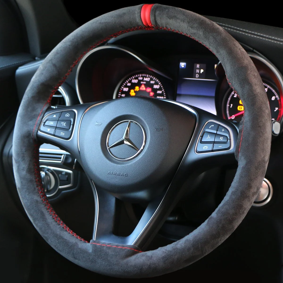 Universal Suede DIY Hand-Sewn Steering Wheel Cover – Soft Faux Leather Grip