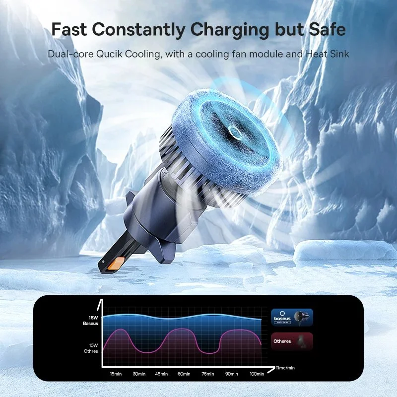 15W Magnetic Qi2 Wireless Car Charger for iPhone - Car Vent Mount Holder