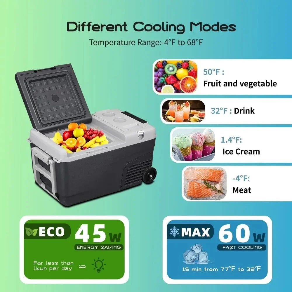 24 Quart Portable 12V/24V Car Fridge & Freezer for Camping, Fishing & Travel