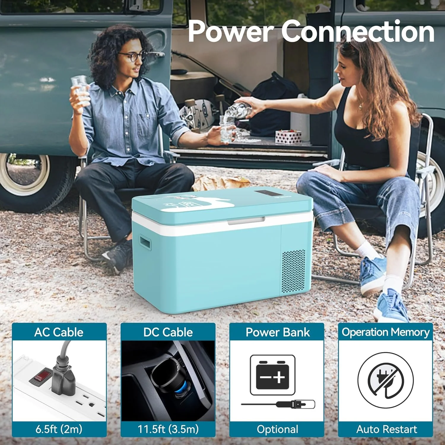 Dual Zone Portable 25 Quart Car Refrigerator Freezer 12V/24V Compressor Cooler