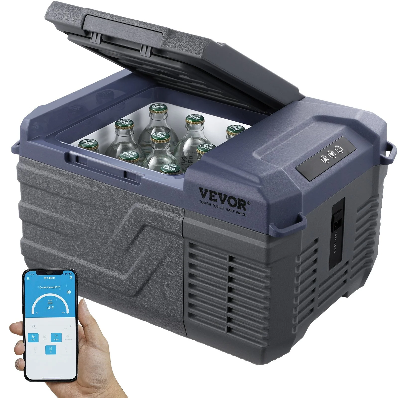 Portable 8L-75L Car Refrigerator with Bluetooth & Adjustable Temp for Camping