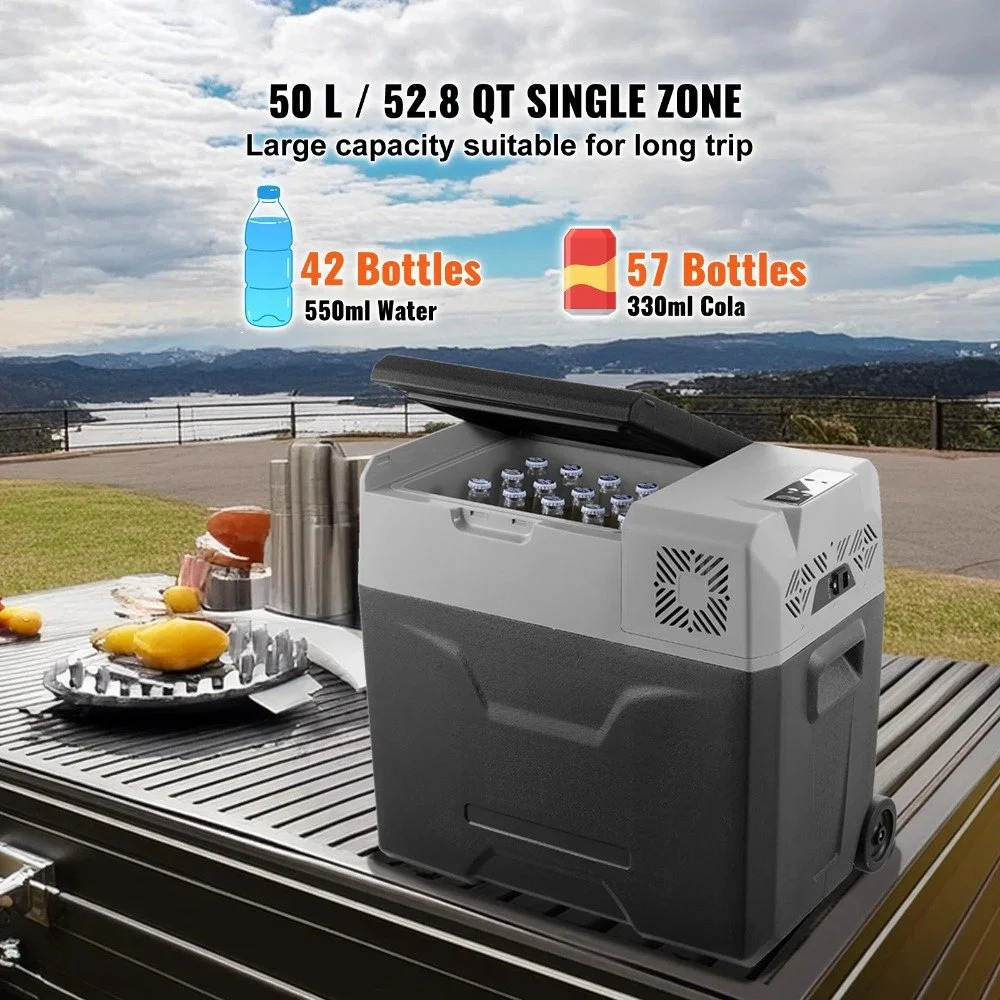 50L Portable 12V RV Refrigerator Freezer with Bluetooth & LED Control