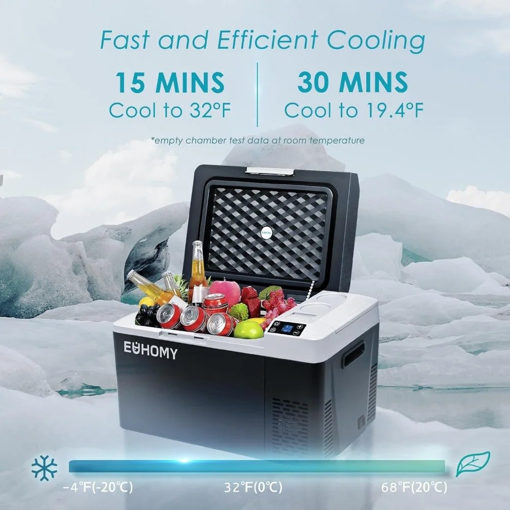 24QT Portable Car Refrigerator with Dual Power for Camping and Travel
