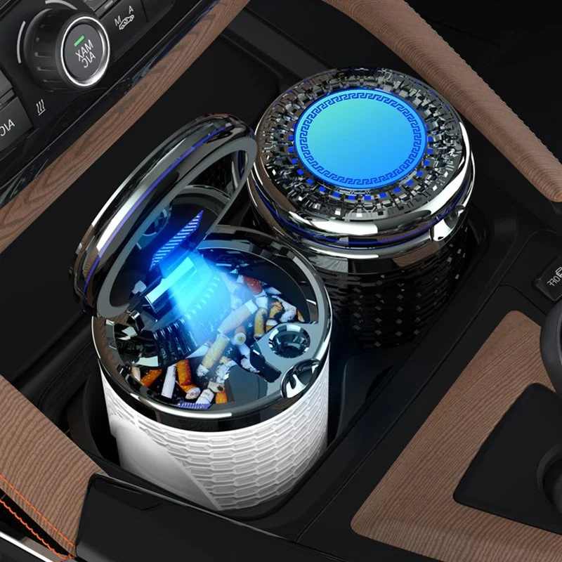 Portable Car Ashtray with Luminous Metal Liner