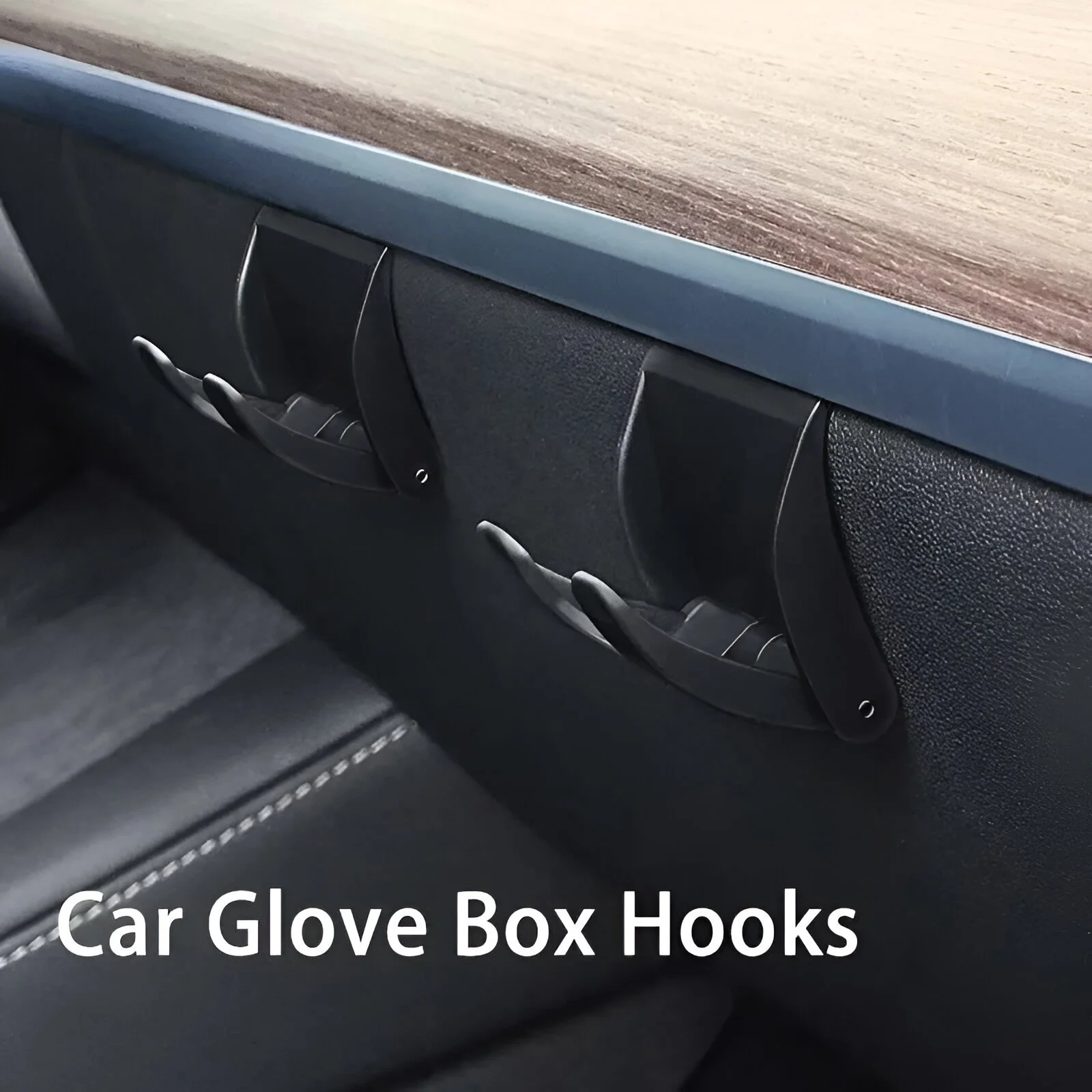 Hidden Car Hooks for Tesla Model Y – Glove Box Storage for Bags & Accessories