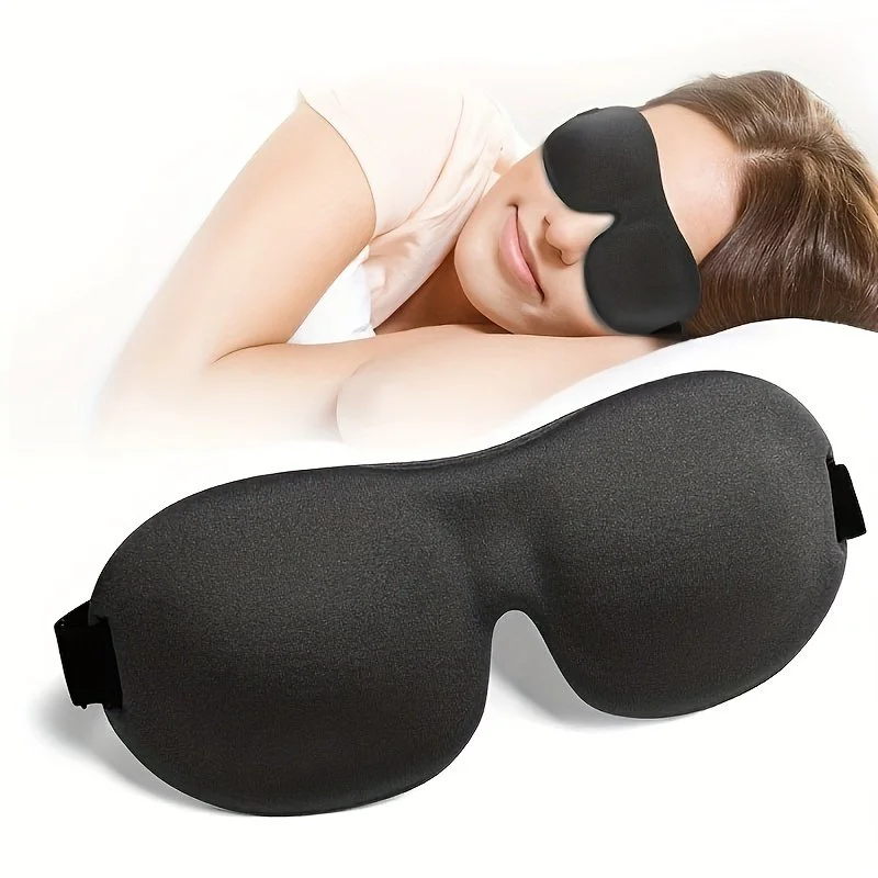 3D Contoured Sleep Mask – Ultra-Soft, 100% Light Blocking Eye Cover for Rest & Travel