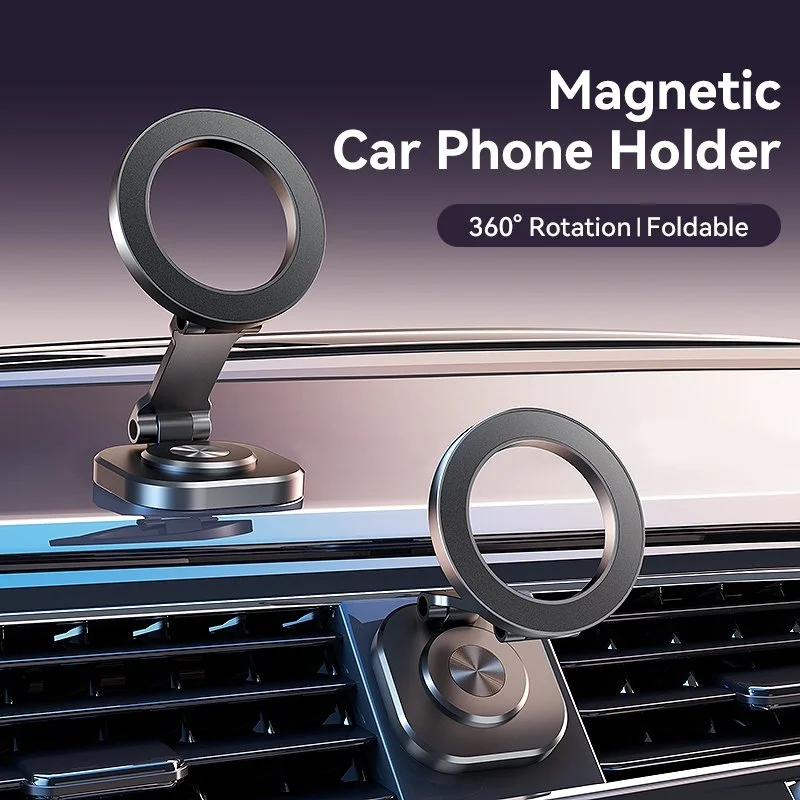 Magnetic 360° Rotating All-Metal Car Phone Holder for iPhone