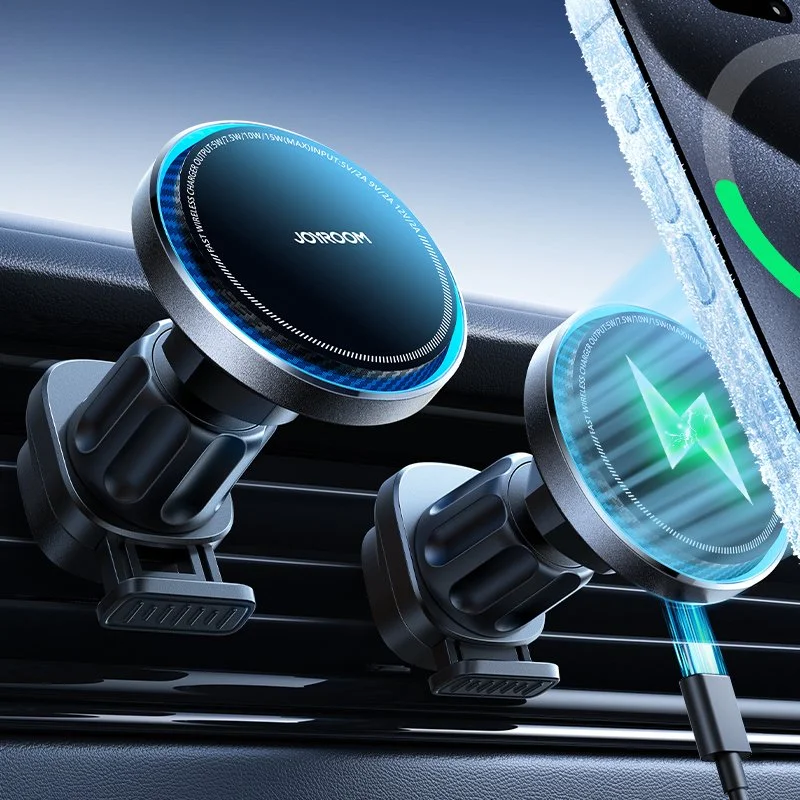 15W Magnetic Wireless Car Charger Mount – Fast Charging for iPhone 15/14/13/12