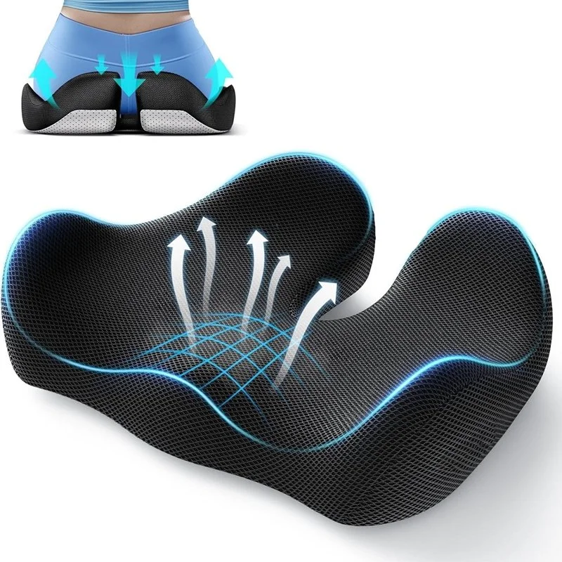 Ergonomic Memory Foam Seat Cushion for Back Pain Relief & Posture Support