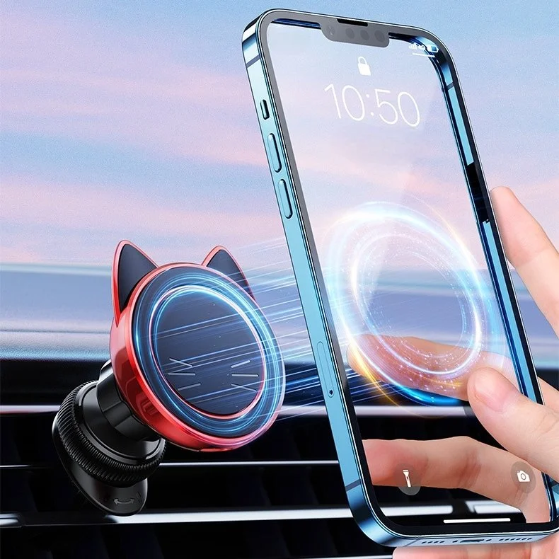 Universal Car Phone Holder with 15W Fast Wireless Charging & Rotatable Stand