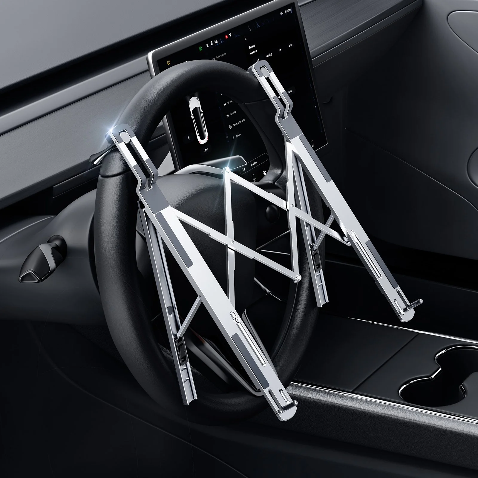 Foldable Adjustable Car Steering Wheel Laptop Stand – Portable Workstation