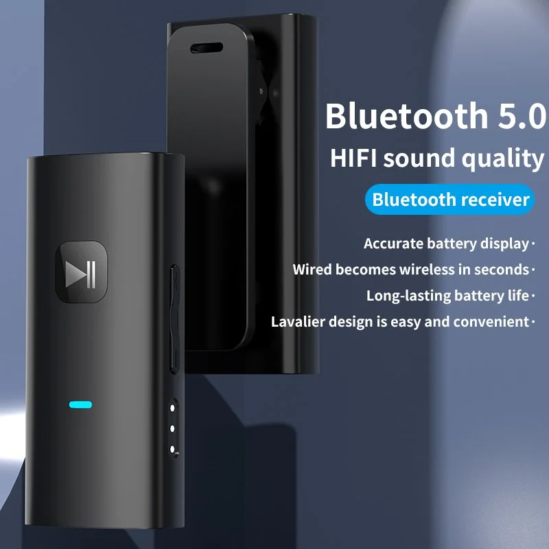 Wireless Bluetooth 5.0 Audio Receiver with HD Mic & 3.5mm Aux Adapter