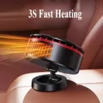 12V Fast Heating Car Heater for Windshield Defrost & 360° Rotatable Warmth
