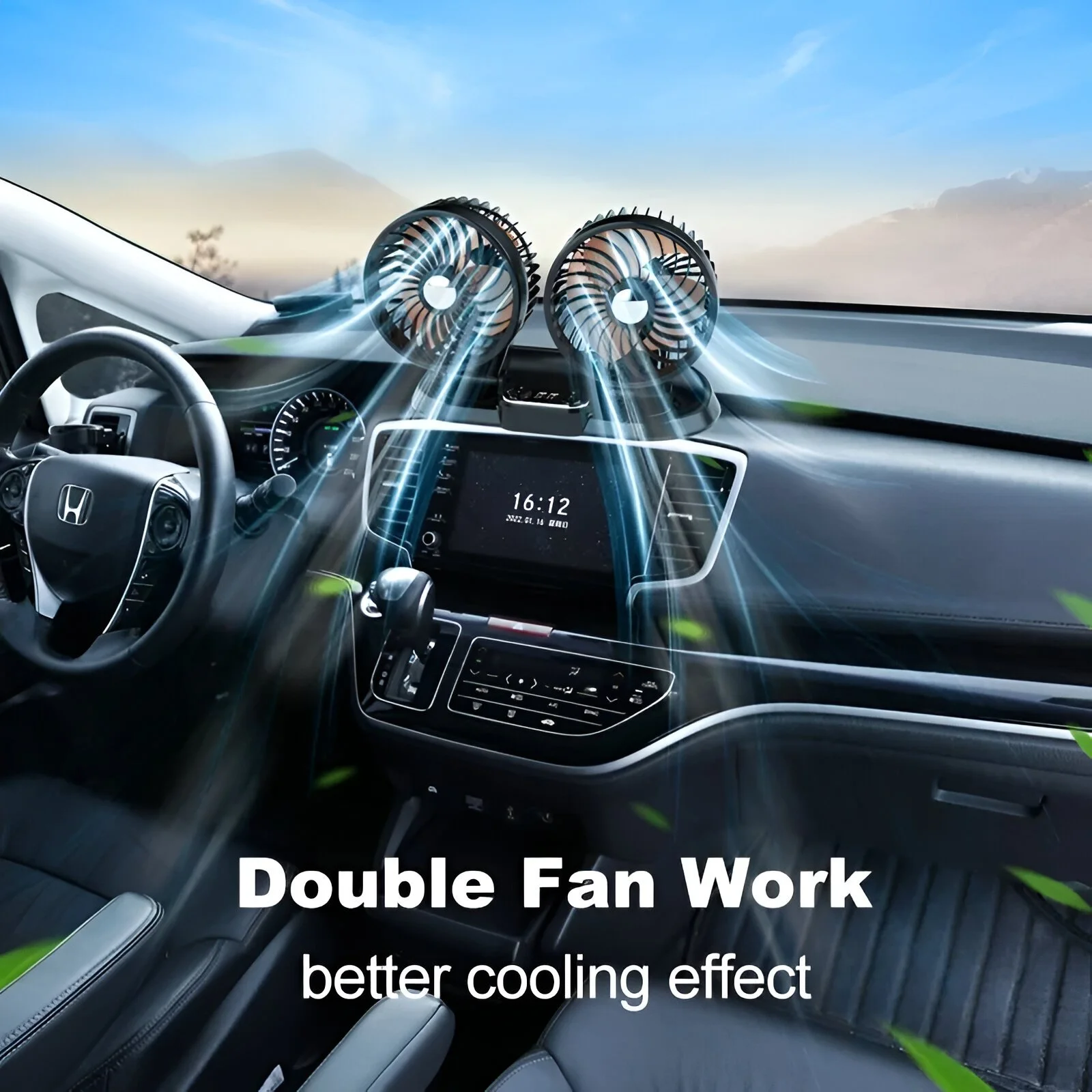 Dual-Head 24V Car Fan with 360° Rotation for Fast Cooling & Safe Driving