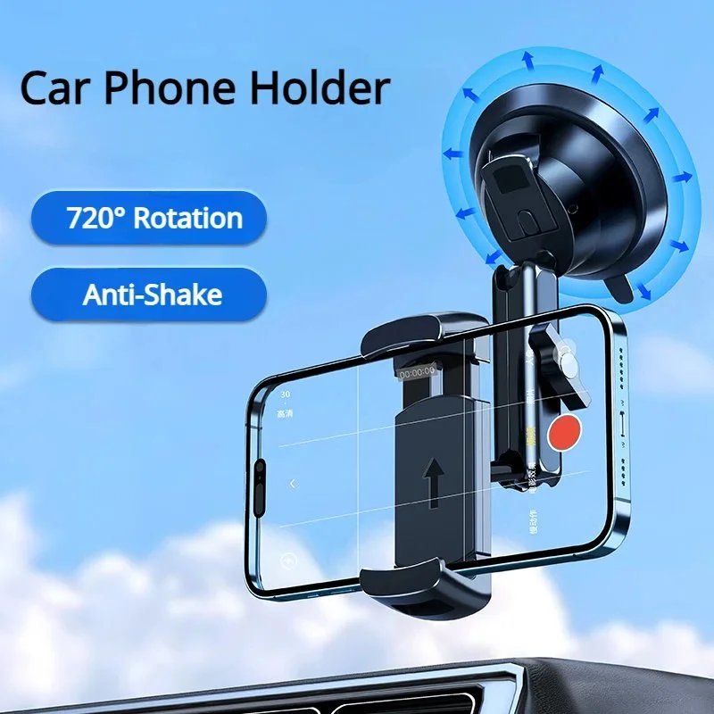 720° Rotatable Suction Cup Car Phone Holder with High Load Support
