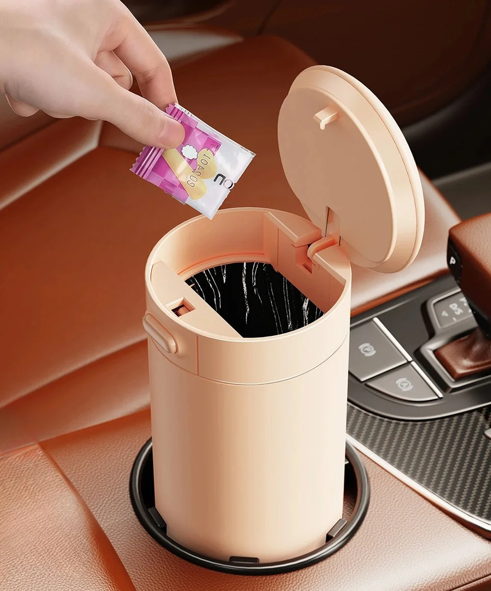 Leakproof Car Trash Can with Lid – Odor Blocking Auto Garbage Bin