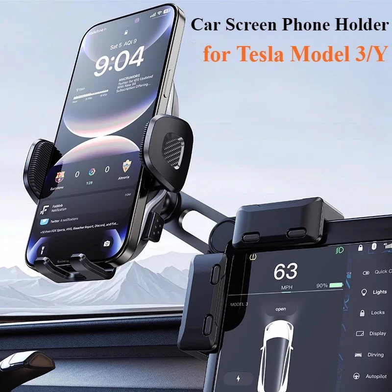360° Rotating Phone Holder for Tesla Model 3 & Y – Dashboard Mount