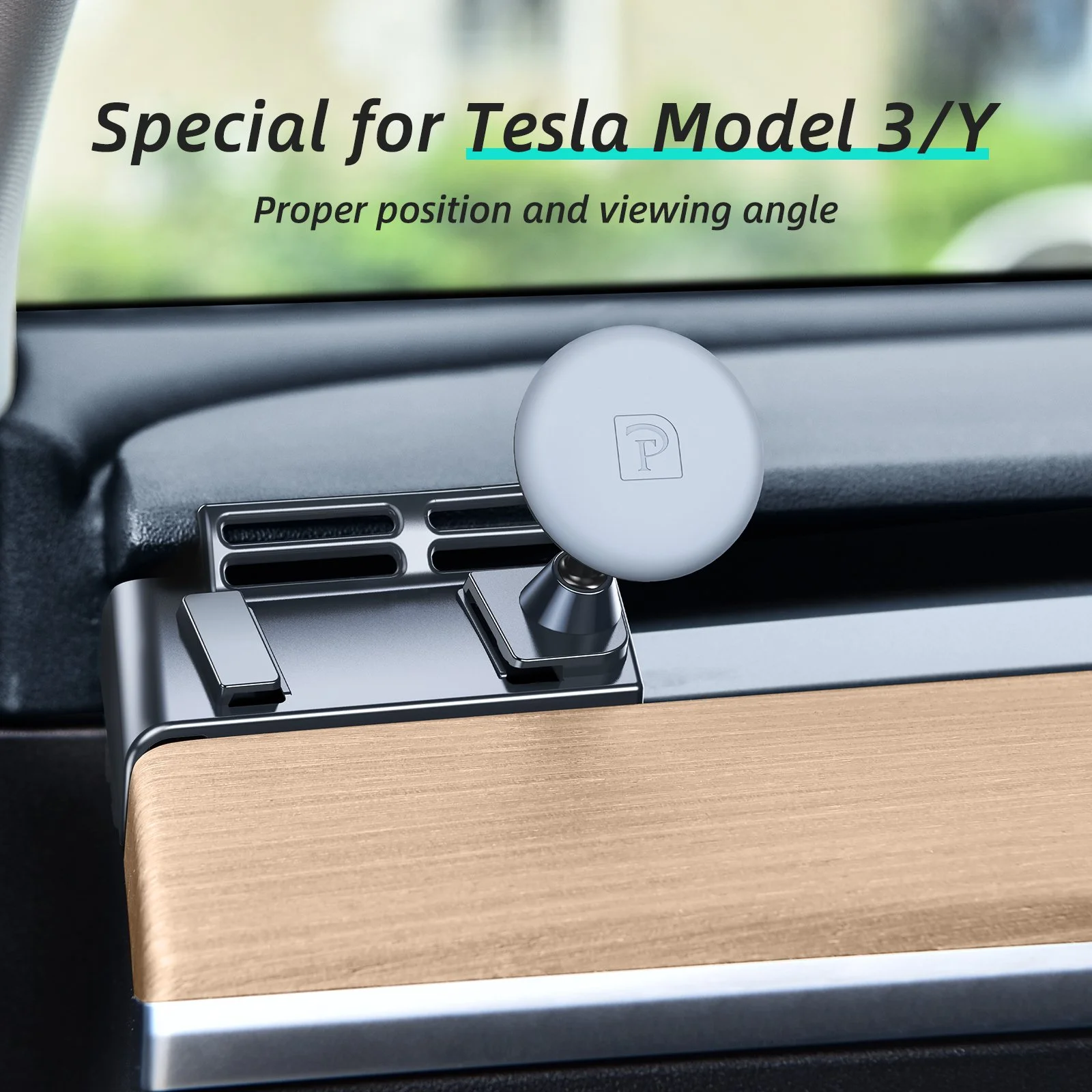 Magnetic Car Phone Holder for Tesla Model 3/Y – Universal GPS Stand