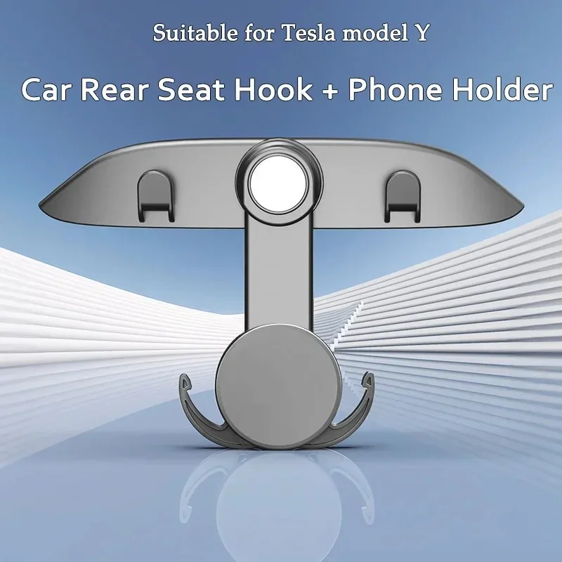 Magnetic Rotating Car Seat Hook & Phone Holder