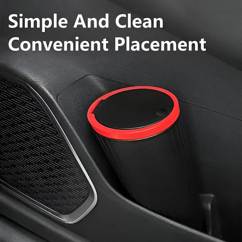 Compact Car Trash Can with Lid
