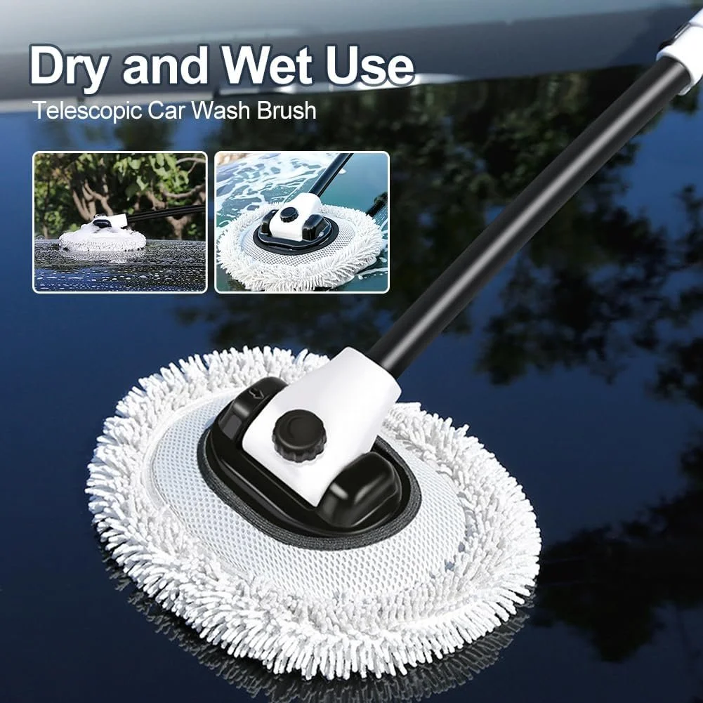 Telescoping Car Wash Mop with Chenille Brush Head