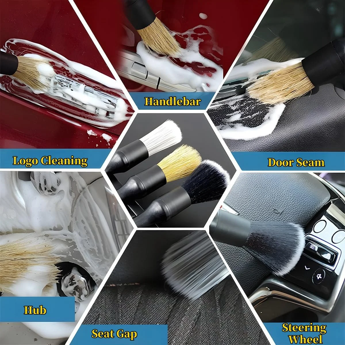 5-Piece Car Detailing Brush Set