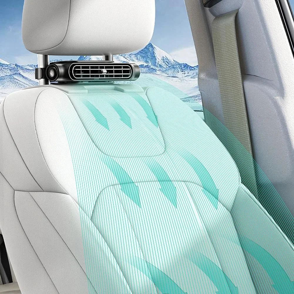 USB Car Seat Cooling Fan – 3-Speed Adjustable with Rechargeable Battery